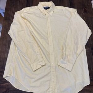 Polo Ralph‎ Lauren Dress Shirt Yellow Classic Fit Long Sleeve Button Up Mens 2XL